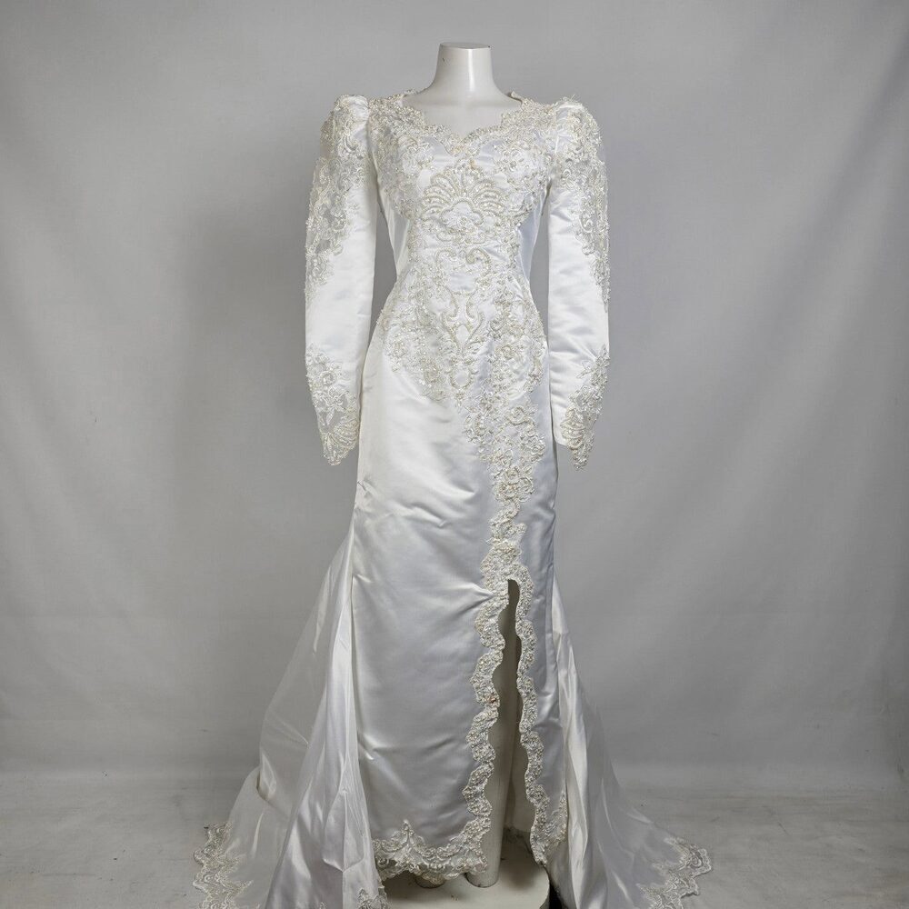 Maria Hong Vintage 90s Hollywood Glam Wedding Dress Size 12